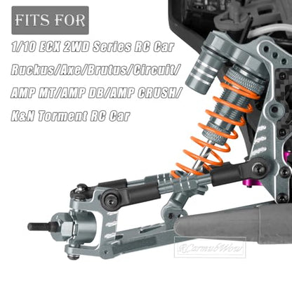 RC Upgrades Part for 1/10 ECX 2WD Series RC Car,Alloy Adjustable Turnbuckles Camber Links,Suspension Arms,Left Right Caster Blocks,Front Steering Block,Rear Stub Axle Carriers,Titanium - color: Titanium(1set)