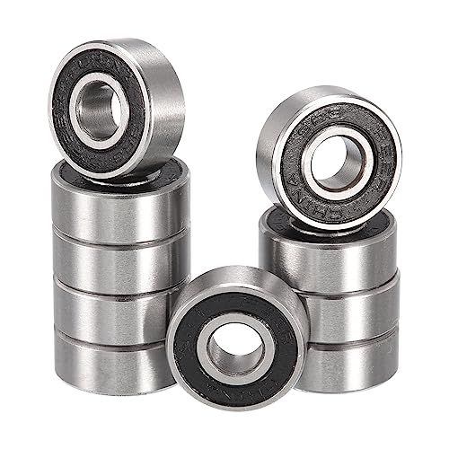 R3-2RS Deep Groove Ball Bearings, ID 3/16" x OD 1/2" x Width 10/51" Double Rubber Sealed Ball Bearing Pre-Lubricated Chrome Steel Z2 Lever 10pcs - size: R3-2RS 3/16"x1/2"x10/51"