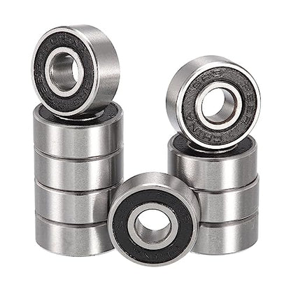 R3-2RS Deep Groove Ball Bearings, ID 3/16" x OD 1/2" x Width 10/51" Double Rubber Sealed Ball Bearing Pre-Lubricated Chrome Steel Z2 Lever 10pcs - size: R3-2RS 3/16"x1/2"x10/51"