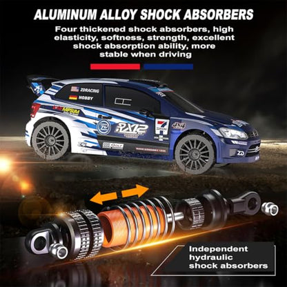 RC Rally Car, ZD Racing RX12 1/12 Scale 4WD Brushless Rally Car with Alloy Suspension, Idea Vehicle Gift for Adults and Teens (Blue) - color: Blue