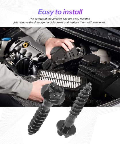 Car Air Filter Box Screws,Car Accessories,Automotive Air Box Cleaner Intake Bolts,Steel Rust and Moisture Resistant Fastener Repair Accessories,Can be Used in a Wide Range of Applications