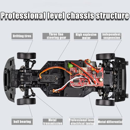 1:18 NSX Model LD1803 RC Drift Car 1/18 2.4G Remote Control on Road ESP Gyroscope LED Mini RC Racing Cars (Red)