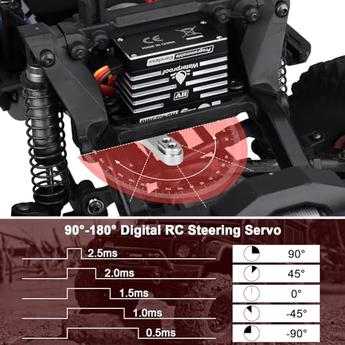 HobbyPark Waterproof 40kg Digital High Torque RC Servos Coreless Motor RC Steering Servo Standard Size Full Metal Stainless Steel Gears Aluminum Case for 1/8 1/10 RC Car Truck Robotic Project 180° HV