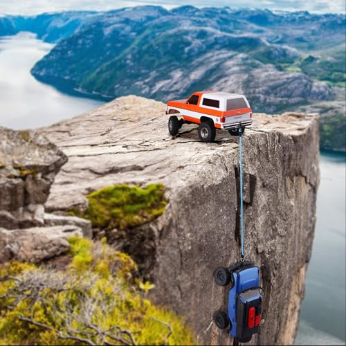 RC Crawler Elastic Trailer Rope Kinetic Winch Strap with Hooks for 1/18 TRX4M TRX4MT 1/24 SCX24 FCX24 AX24 RC Crawler Accessories(Light Blue) - color: Light Blue