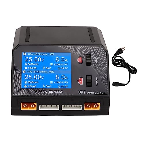 Drone Lithium Battery Charger 2 Channel Smart Black 200W 10A for RC Quadcopter and Drone Enthusiasts