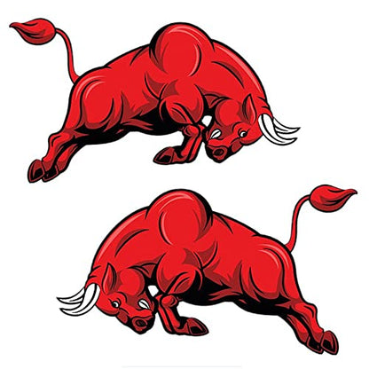 6 inches Car Stickers Vinyl Decal with UV Coating, Angry Bull Fashion Personality, 2PCS (Style 1) - style: Style 1