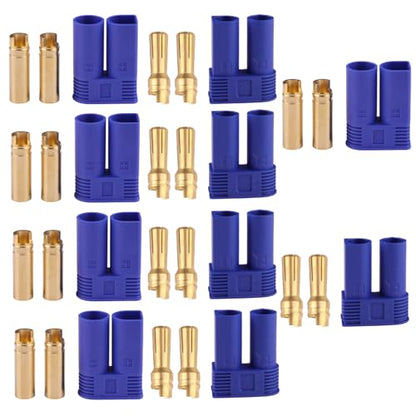5 Pairs EC5 Battery Banana Plug Connector Adapter Female Male 5.0mm Gold Bullet Connector for EC5 RC ESC LIPO Battery Device Electric Motor Boat Drone Airplane car Truck Quadcopter(Blue Gold)