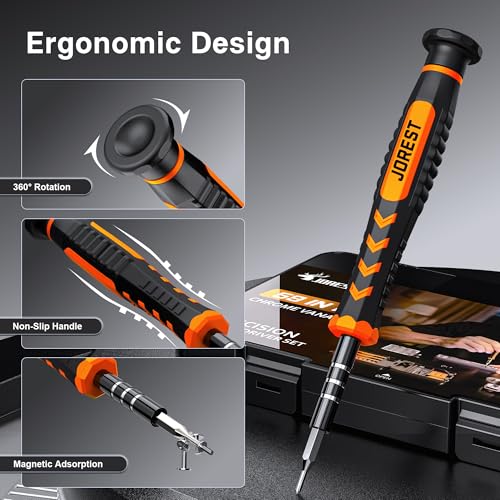 JOREST 59Pcs Small Precision Screwdriver Set with Torx T5, T6, T8, Mini Repair Tool Kit for Macbook, Computer, Laptop, iPhone, PS4 PS5, Xbox, Switch, Eyeglasses, Watch, PC, Ring Doorbell, Electronic - style: 59 in 1 CRV