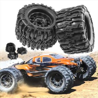 Dantenran 1/8 1/7 RC Monster Truck Tires OD 6.69" And Wheels 12mm 14mm 17mm Hex For 1:7 1:8 1:10 Off Road Truck Car Traxxas Maxx Tmaxx Summit ERevo 3.3 Arrma KRATON Notorious Outcast 6S Typhon 3S (L3)