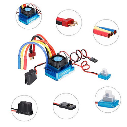 GoolRC 3650 3100KV 4P Sensorless Brushless Motor with 60A Brushless ESC?Electric Speed Controller? for 1/10 RC Car Truck