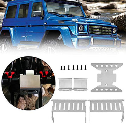 Scx10 Skid Plate Axial Scx10 Iii Base Camp Brass Diff Cover 5pcs Set Stainless Steel Axle Protective Plates Bottom Chassis Armor for Axial Scx10 Iii Axi03007 Rc Crawler