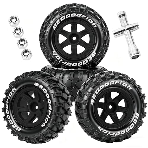 RC Wheels and Tires Off Road Monster Truck TRX E-REVO Summit HPI SAVAGEGT-2XS REDCAT Volcano-16 for 1/12 1/14 1/16 E-REVO RC 16208 16209 16210,Rc Plastic Wheels,Black - color: Black- (Rc Wheels Tires)