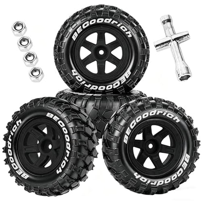 RC Wheels and Tires Off Road Monster Truck TRX E-REVO Summit HPI SAVAGEGT-2XS REDCAT Volcano-16 for 1/12 1/14 1/16 E-REVO RC 16208 16209 16210,Rc Plastic Wheels,Black - color: Black- (Rc Wheels Tires)