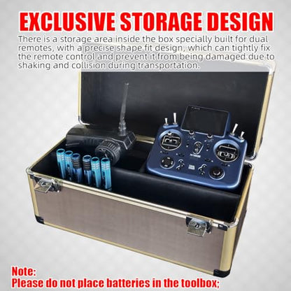 Dual Control Aluminum Box Portable Case 45x28x21.5cm for RC Model