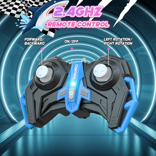 Waterproof Shark Remote Control Car, 1:16 Amphibious RC Cars 4WD All Terrain Off Road Monster Trucks Toys, RC Truck Pool Toys for Kids 3-5 6-8 8-12 Year Old Girl Birthday Gift, Pink - color: Pink