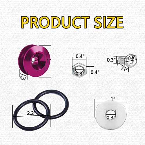 ASUBHA 4PCS Bumper Quick Release Kit, Bumper Fastener, Front Rear Bumper Holders with Stainless Steel Screws Kit, Universal Aluminum Bumper Clips for Front and Rear Bumpers, Trunks, Hatches, Hoods - color: Purple