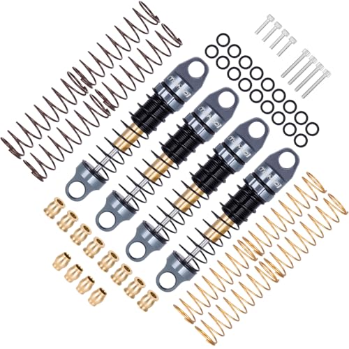 28MM Oil Shock Absorbers Upgrade Compatible with 1/30 RC Crawlers | Fits Axial SCX30 / FCX30 / Orlandoo Hunter Oh32P01 - Oil Damper Upgrade - Gray - color: Gray