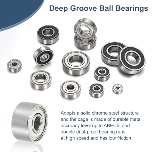 uxcell 4 Pack 692ZZ Deep Groove Ball Bearings, 1.8x6x3mm Chrome Steel Double Shield Bearing for Electric Motor, Home Appliances, Garden Machinery, (ABEC5) - size: 692ZZ