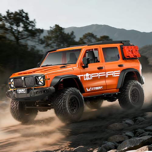 ARRIS MN300 1/12 RC Rock Crawler 4WD 2-Speed Wrangler Truck RTR | Openable Doors, LED Lights, Full Proportional Control, Excellent Climbing Ability - color: Orange