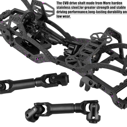 LCG Carbon Fiber Chassis Kit & Front Mounted Transmission Upgrades Part for 1/10 RC Crawlers SCX10 SCX10 II Capra 1.9 UTB and Other DIY Builds,Aluminum Gearbox Carbon Fiber Chassis,Colour - color: Colour(for 1/10)