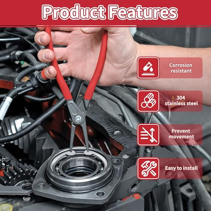 Internal Snap Ring Kit, Metric E-Clip Assortment 315Pcs for Shaft Size M8 M10 M12 M14 M16 M18 M20 | 304 Stainless Steel Retaining Circlips for Grooved Shafts & Studs | AIMUNOK - size: 315pcs-Internal ring (304SS)