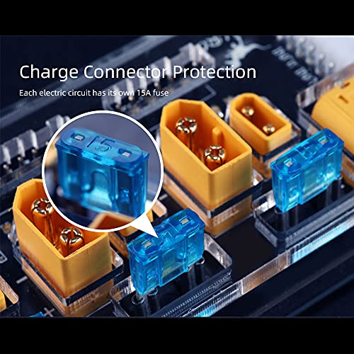 HGLRC 40A 4-Port Lipo Battery Balance Charger, Thor 6S Parallel Charging Board, with XT60/XT30 Plugs, Compatible with ISDT/IMAX/HOTA Chargers for 2-6S FPV Drone Batteries