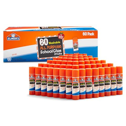 Elmer's All Purpose School Glue Sticks, Acid-Free and Washable, 7 Grams, 60 Count - Arts & Crafts, Projects, #1 Teacher Brand - size: 60 Count