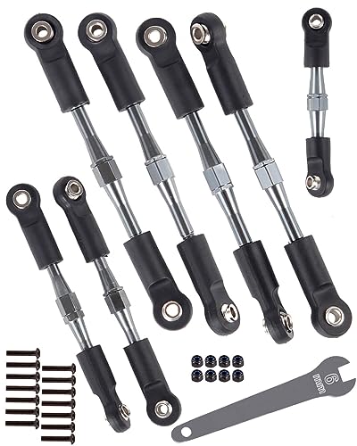 Aluminum Turnbuckles Camber Links Upgrades Part for 1/10 Slash 2WD/Stampede 2WD/Rustler 2WD/Bandit 2WD, Alloy Turnbuckles Camber Links Hops Up,Titanium - color: Titanium for Rustler 2wd