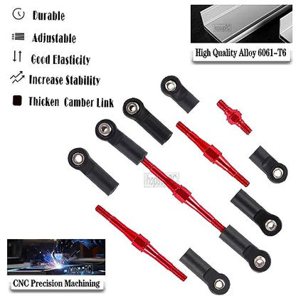 Adjustable Turnbuckles Upgrades Part for 1/10 Slash/Rustler/Stampede/Bandit VXL 4WD, Adjustable Turnbuckles Camber Links Toe Link,7PCS Red - color: Red/7pcs