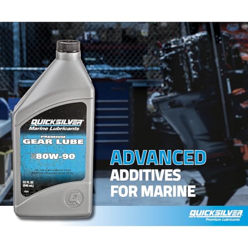 Quicksilver by Mercury Marine 80W-90 Premium Gear Lube, Marine Engine, 32 oz. - size: 32oz