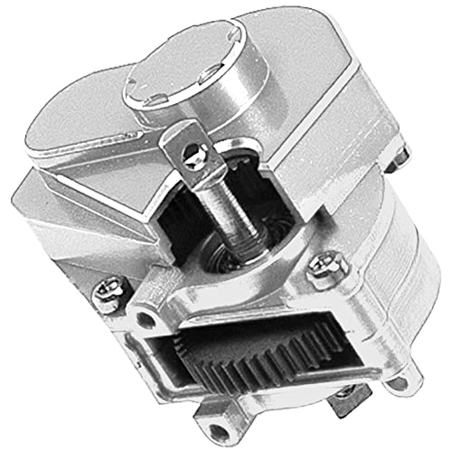 Share Goo Aluminum Complete Transmission Gearbox w/Transmission Gear Upgrade Part Compatible with Axial SCX24 Deadbolt C10 JLU Gladiator Bronco 1/24 RC Crawler Car (Silver) - color: Silver