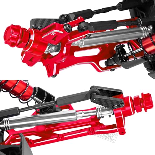 RC Suspension Arms Set&Steering Block Knuckles&Drive Shaft Axles Upgrades Part for 1/10 Kraton 4S V2 BLX,Outcast 4S V2 BLX,CVD Driveshafts Suspension Arms Hubs Caster Blocks.Red(Only Fit V2) - color: Red (2pcs)