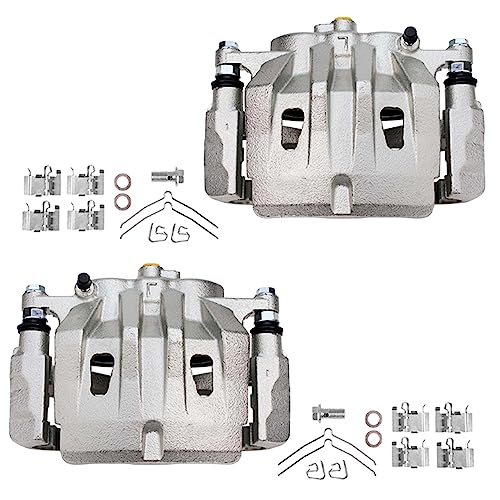 Detroit Axle - AWD Front Steering Knuckles Hubs Brake Calipers w/Brackets | Replacement for 2008-2011 Toyota Highlander [3.5L] - 4pc Set - size: 4BU50509/Kit
