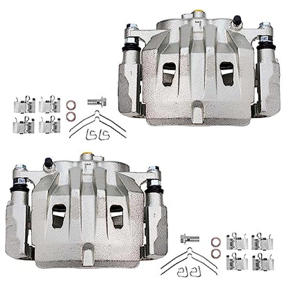 Detroit Axle - AWD Front Steering Knuckles Hubs Brake Calipers w/Brackets | Replacement for 2008-2011 Toyota Highlander [3.5L] - 4pc Set - size: 4BU50509/Kit
