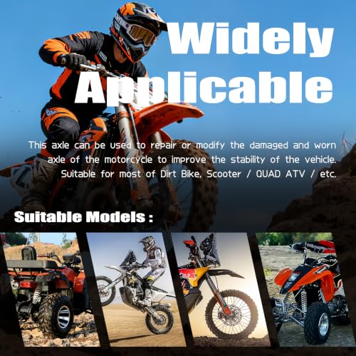 Mokuo 12mm 185mm Front Rear Axle with Bushing 5mm 20mm Fit for Motorcycle Pit Dirt Bike Moped Scooter QUAD ATV Mini Bike Parts - size: 12-185
