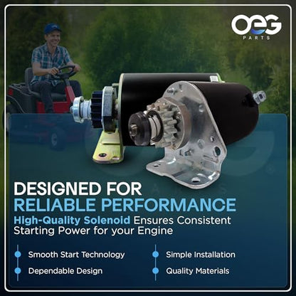 OEG Parts New Starter Compatible with Briggs V Twin Cylinder HD 108mm OAL 14HP 16HP 18 HP 1996-1998 399928, 498148, 495100, SBS0009, 41022010, 41022010R