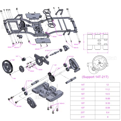 RC Carbon Fiber LCG Chassis Frame Upgrades Part for 1/10 SCX10 SCX10 II Capra 1.9 UTB & Other DIY Builds RC Crawler,Front Mounted Transmission LCG Chassis Kit,Cab Body Mount Brace,Colorful - color: Colorful - (Carbon Fiber)