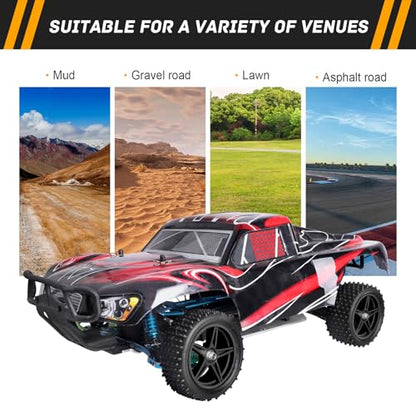 RC Buggy Wheels and Tires 12mm Hex for 1/10 Traxxas Bandit Losi Tenacity DB Pro Kyosho Yokomo 2S 3S Brushless Lipo Power RC Off Road Car(Non-Glued)