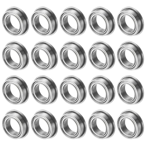 M METERXITY 20-Pack MF85ZZ Flanged Ball Bearing, 5mm x 8mm x 2.5mm Double Metal Shielded Z1 Chrome (GCr15) Steel Flange Rip Bearings for Wheelbarrow/Printer/Fax Machines/Power Tools - size: 5mm x 8mm x 2.5mm