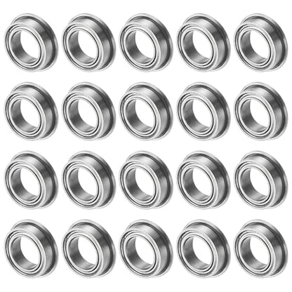 M METERXITY 20-Pack MF85ZZ Flanged Ball Bearing, 5mm x 8mm x 2.5mm Double Metal Shielded Z1 Chrome (GCr15) Steel Flange Rip Bearings for Wheelbarrow/Printer/Fax Machines/Power Tools - size: 5mm x 8mm x 2.5mm