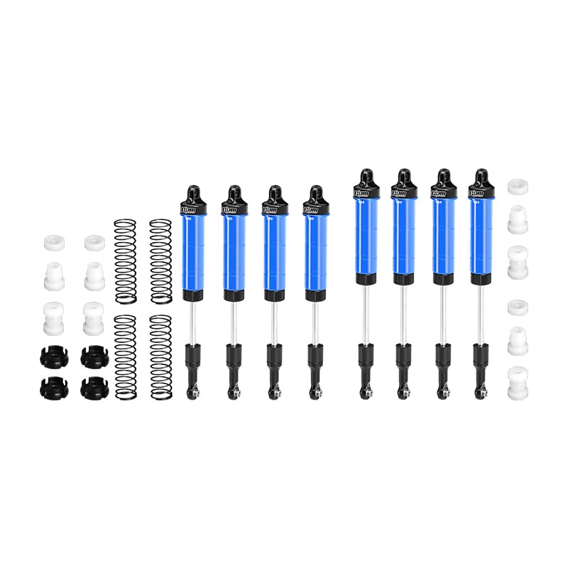 GPM 6061-T6 Alloy Front & Rear Complete Internal Spring Shock Set (130Mm And 134Mm) For 1/8 Lmt 2.0 Grave Digger 4X4 Solid Axle Brushless Monster Truck-Los04028 (Blue) - color: Blue