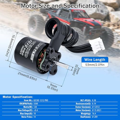 Surpass Hobby 1212 Pro 3500KV Brushless Motor for 1/18 TRX4M / HPI Venture18 /scent-18 / HobbyPlus CR18 / 1/24 RC Crawlers Upgrade
