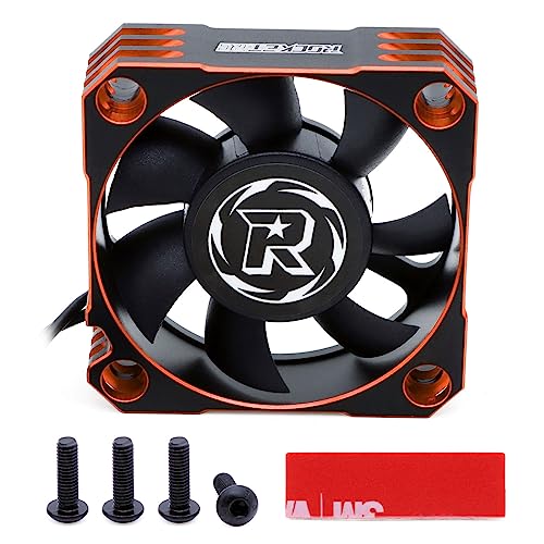 50mm RC Motor Cooling Fan 10000RPM RC Motor Heatsink 8.5V ESC Cooling Fan Heat Dissipation for 1/5th Scale RC Car (Black Orange) - style: Orange