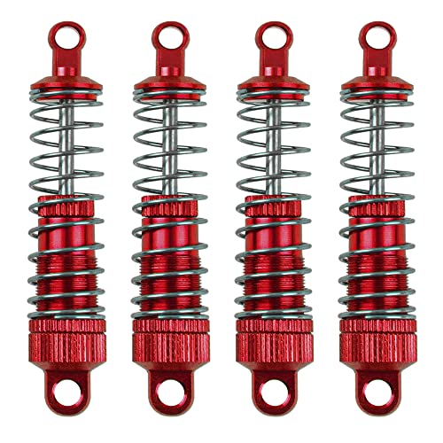 Aluminum Alloy Shock Absorber Suspension Damper Shocks Compatible with WPL C14 C24 C34 C44 MN Model D90 D91 MN99 1/16 RC Car (Red) - color: Red