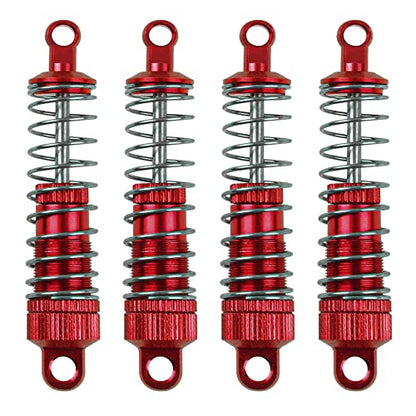 Aluminum Alloy Shock Absorber Suspension Damper Shocks Compatible with WPL C14 C24 C34 C44 MN Model D90 D91 MN99 1/16 RC Car (Red) - color: Red