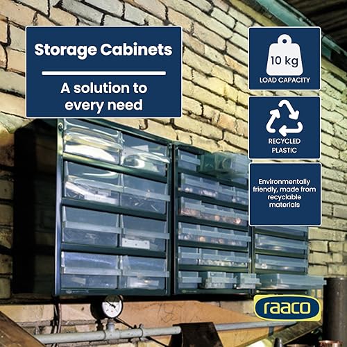 Raaco Plastic Storage Cabinet, 36-Drawer (PC36) - Impact Proof Plastic | 36-Drawer Black Organizer, Impact Proof Plastic Drawer, Small Parts, Screws, Nuts & Bolts, Crafts, Makeup & Toy Storage - set - size: Plastic-36D, style: Plastic Cabinets