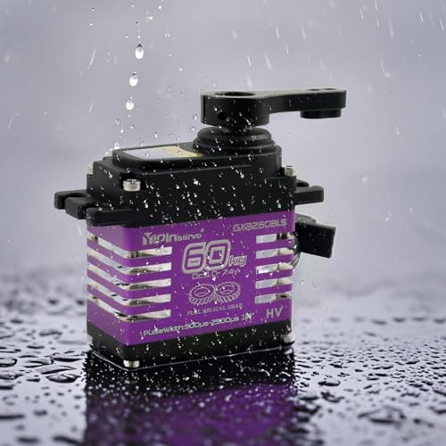 Digital Servo Motor, 60KG High Torque, 5.0-7.4V Brushless, Metal Gear with Servo Arms (180 Degree) - style: 180 Degree