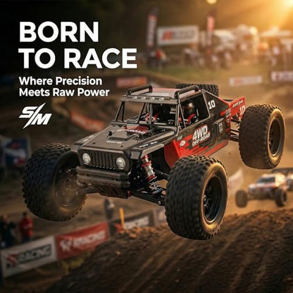VoleRusher 2026 Upgraded 1/10 RC Cars for Adults, 4WD Brushless Truck, 1003 | RC Cars 1/10 Jaibaile 1003, Gyro 4WD Remote Control Monster Truck, 80+KM/H High Speed Off Road, RTR, Gifts for Men Boys