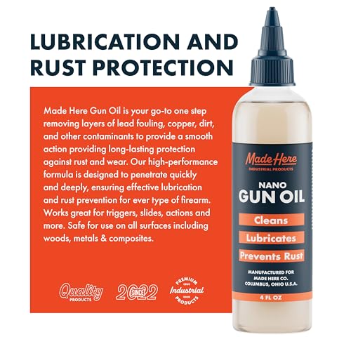 Made Here Premium Lubricating Gun Oil with Nano Technology – Made in The USA – Superior Corrosion Protection & Long-Lasting Performance – 4oz - size: Gun Oil 4 Oz (Pack of 1)
