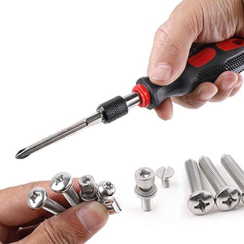 Rocaris 12 Pack 1/4 Inch Hex Shank Long Magnetic Screwdriver Bits Set | 4in Power Tools (Slotted+Cross Head) - size: 12Pcs(Slotted+Cross)